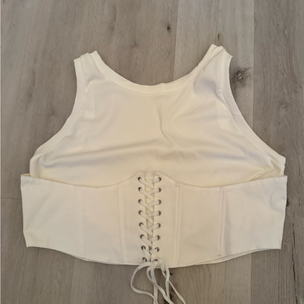 POSTER GIRL Cream Luxe Crop Top